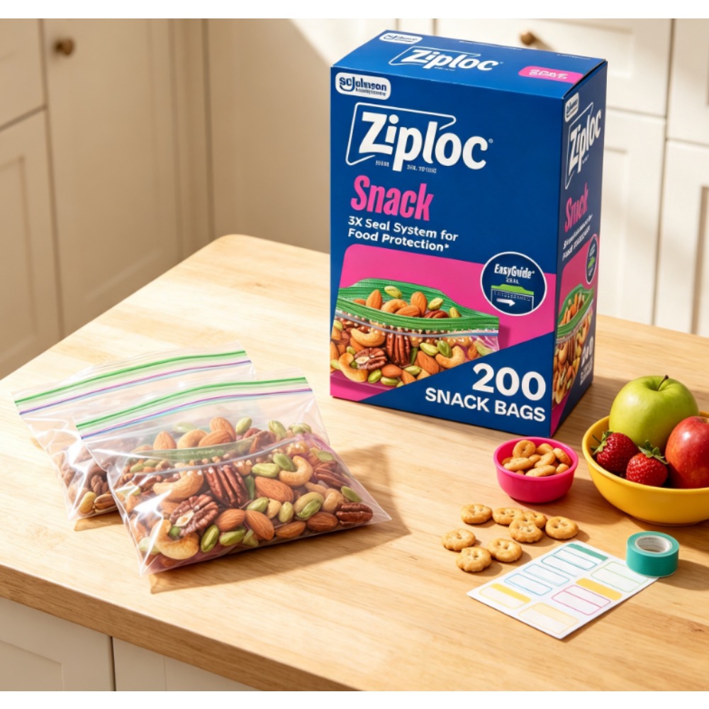 Food Storage Brands - Ziploc ® EasyGuide'li Marka Atıştırmalık Poşetleri