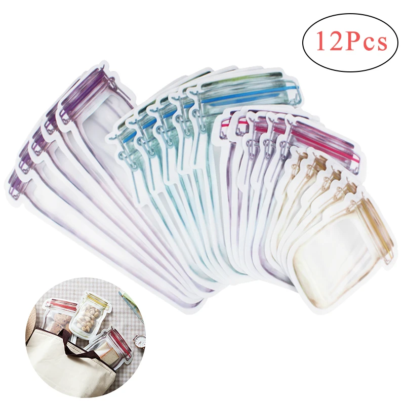 Ziploc Food Storage - Kavanoz Şekli Saklama Çantası Yeniden Kullanılabilir