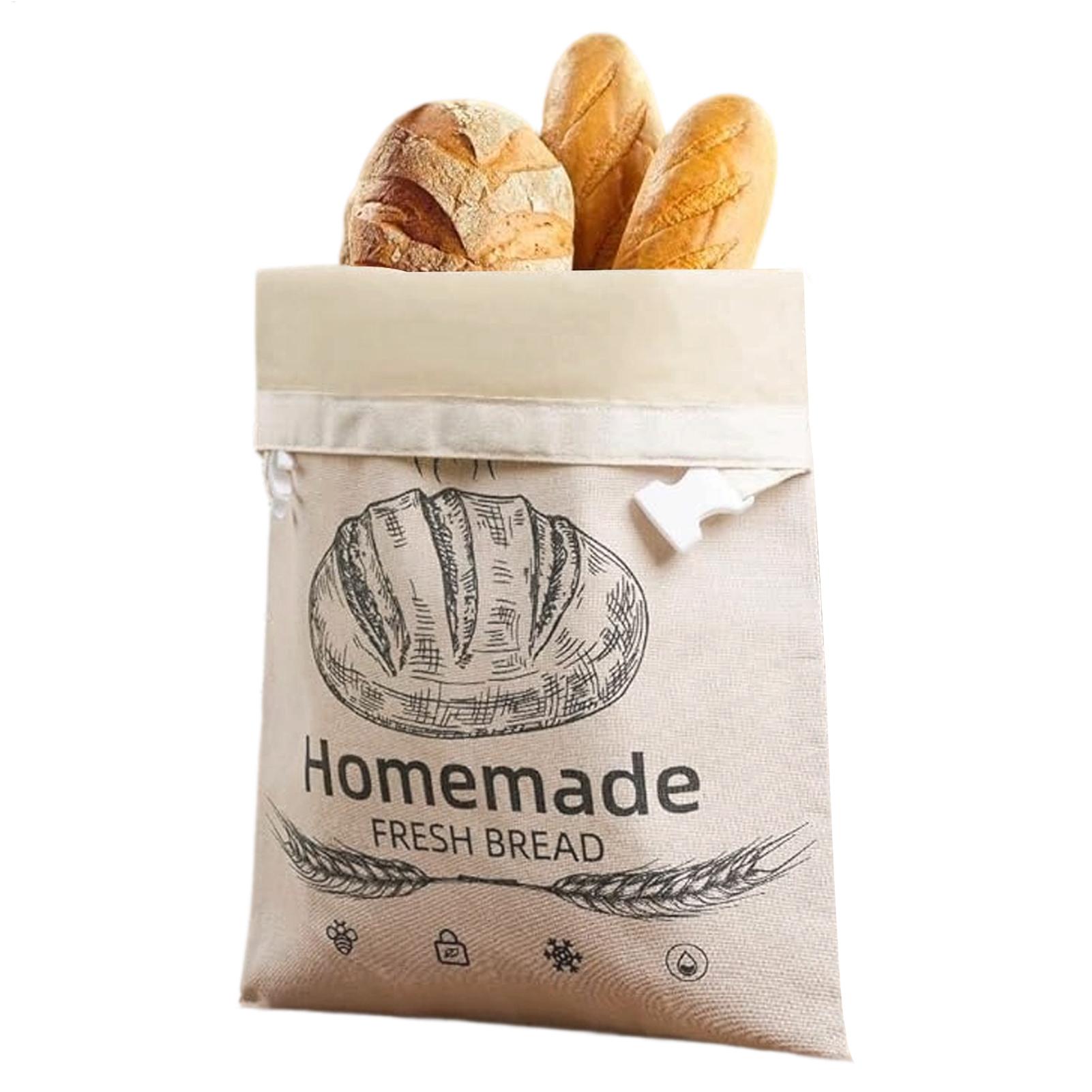 Food Storage Bags Reusable - Keten Ekmek Torbası Yeniden Kullanılabilir Ekmek