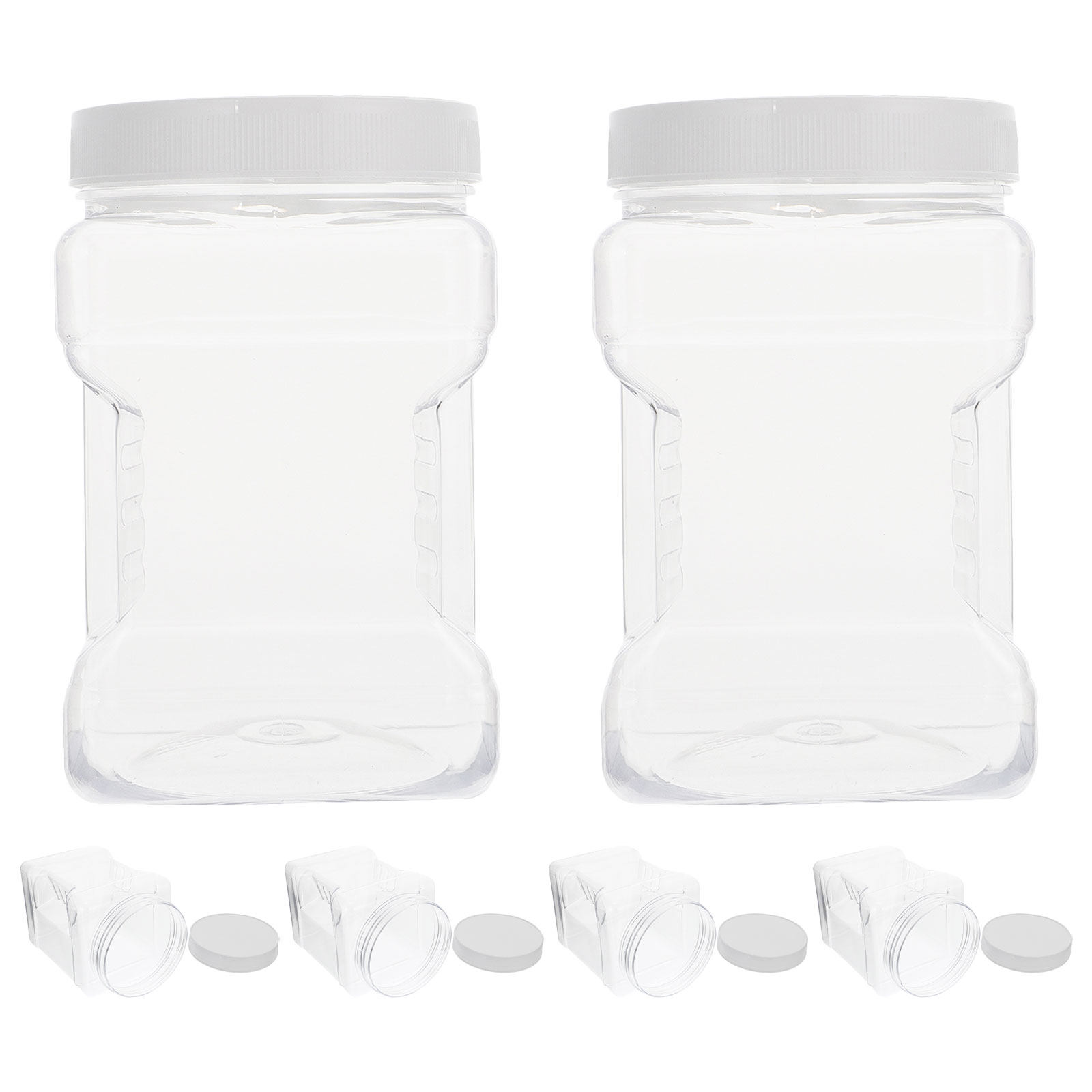 Food Storage Airtight - 6 Adet Şeffaf Saklama Kavanozu, Şeffaf