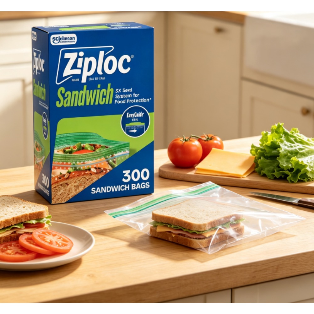Food Storage Brands - Ziploc ® EasyGuide'li Marka Sandviç Poşetleri