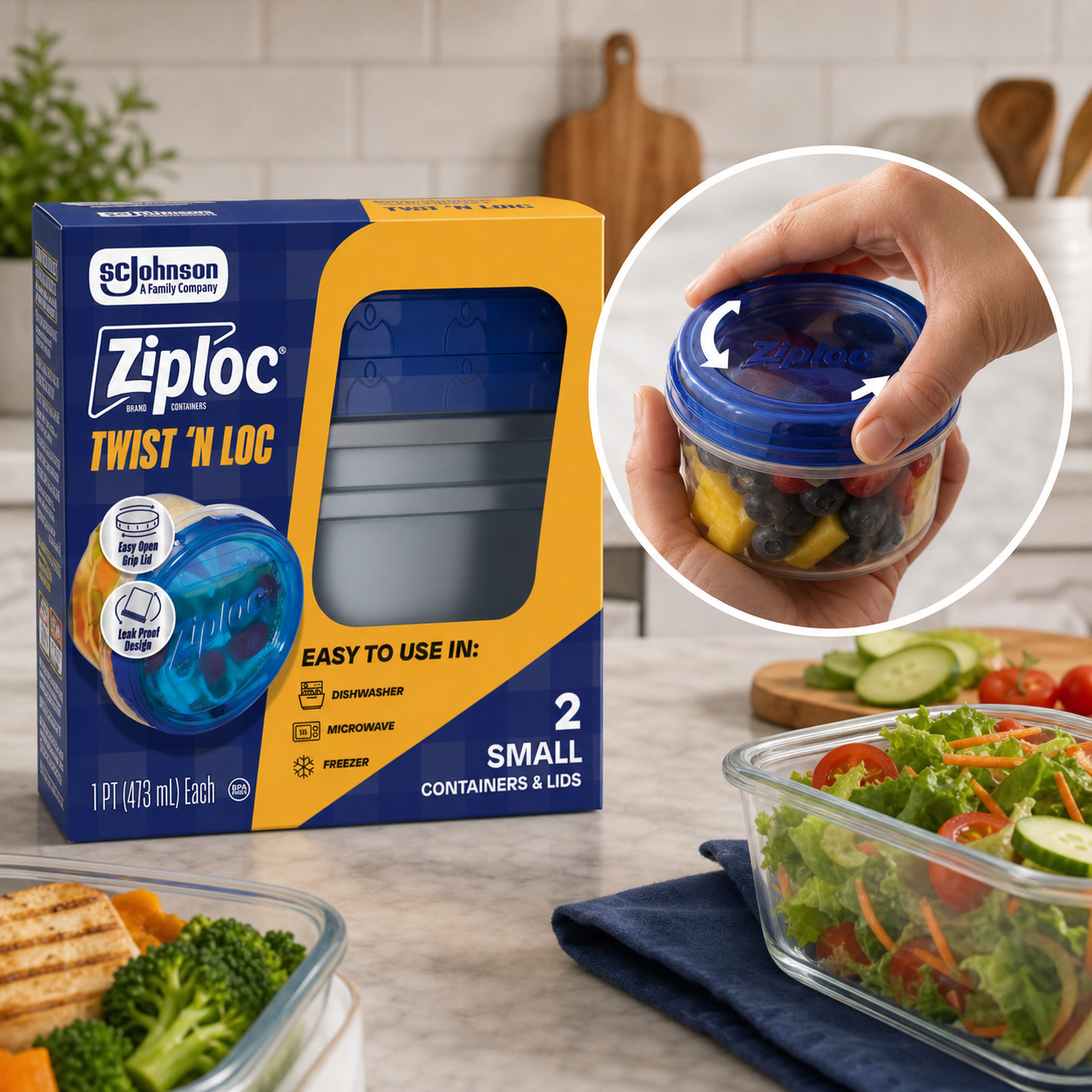 Lock And Lock Food Storage - 2 adet Küçük Çevirmeli Kilitli Gıda