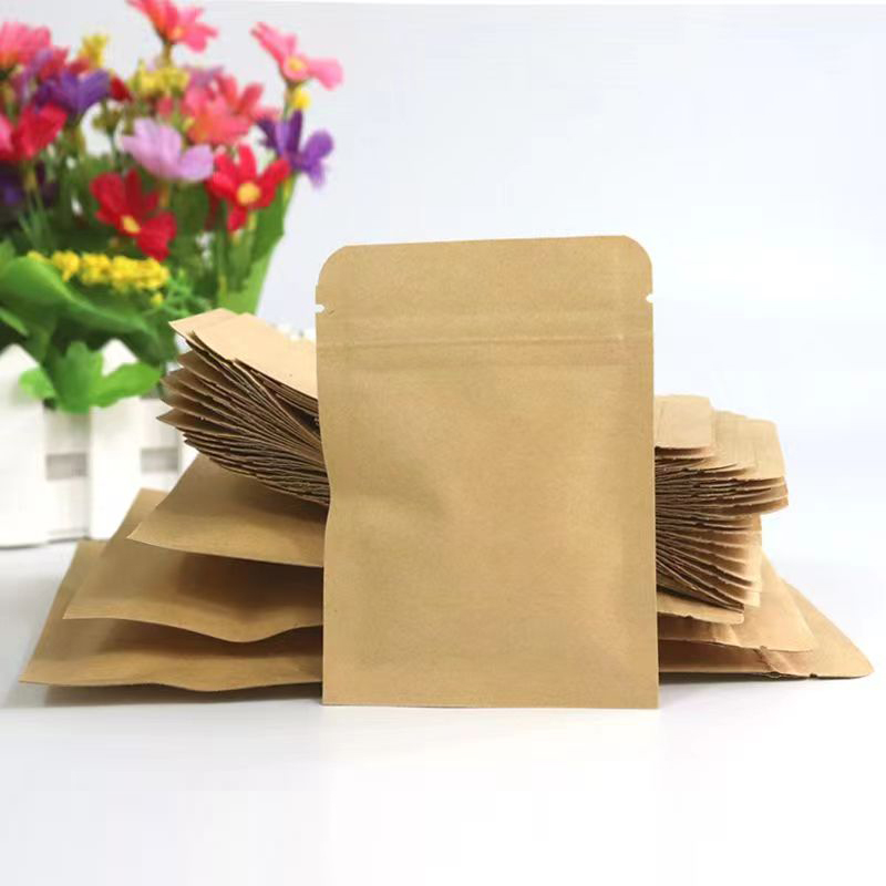 Ziploc Food Storage - 100 adet kalın düz kahverengi Kraft