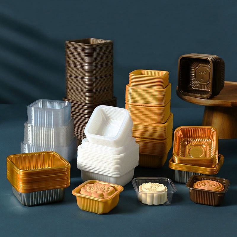 Food Storage Eggs - 100 adet Mooncake Plastik Tepsi PET