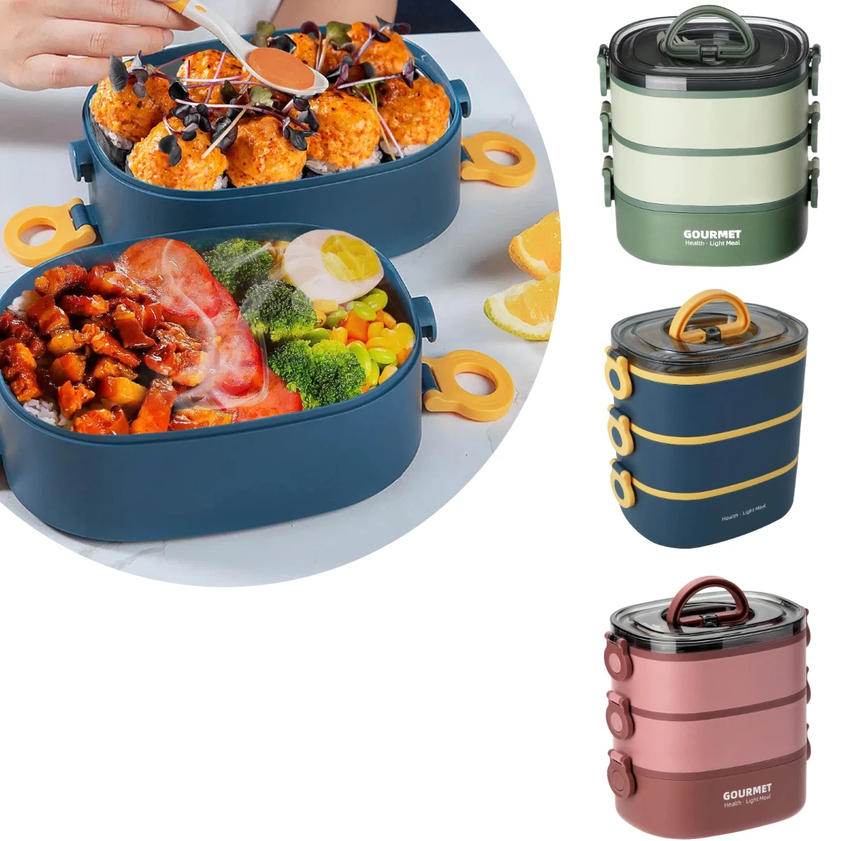 Food Storage To Keep Warm - Taşınabilir yetişkin yemek kabı 2000ML, üst