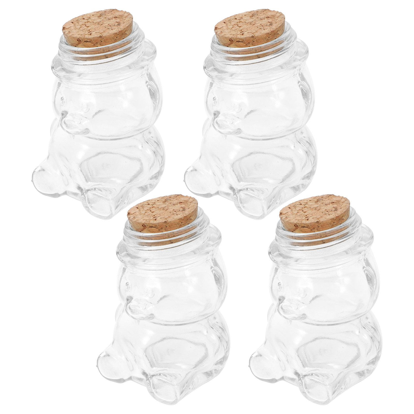 Food Storage Airtight - 4 adet cam şeker kavanozu seti