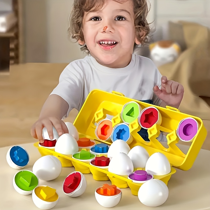 Food Storage Eggs - 6/12 adet Renk ve Şekil Eşleştirme